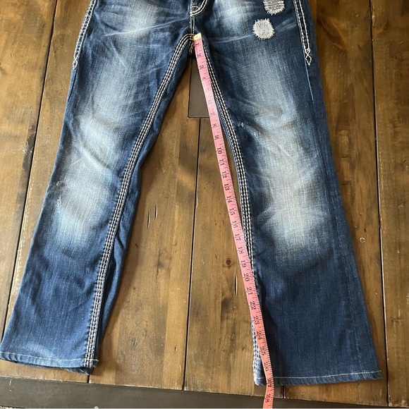 Rock Revival Alanis Boot Cut Woman’s Jeans Size 30 Denim Wash Embroidered - Picture 6 of 16